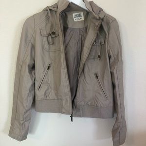 Ashley Outerwear Hooded Tan Leather Jacket